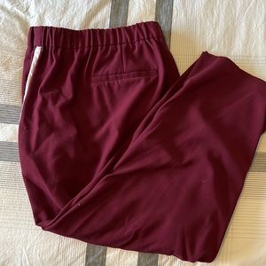 Old Navy pants. Size 26 short. Maroon with white stripe
